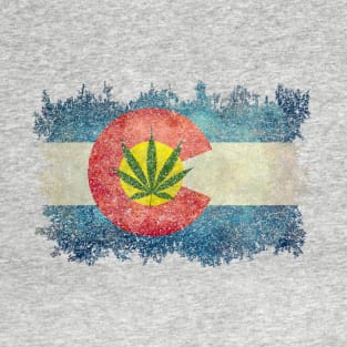 Colorado flag with Marijuana T-Shirt